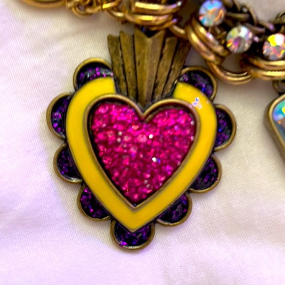 Vintage Betsey Johnson Pink sugar skull charm bracelet - Picture 8 of 12